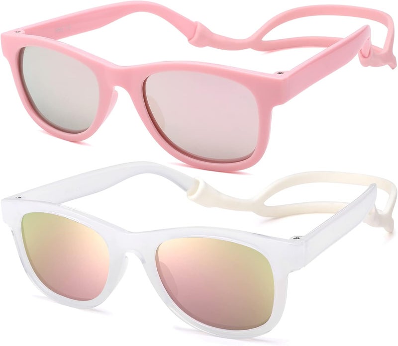COASION Bendable Flexible Polarized Newborn Baby Sunglasses with Silicon Strap for Infant Boys Girls Age 0-12 Months CA9042 - Image 1